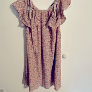 Blue Rain floral off the shoulder dress, worn once